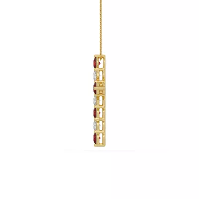 Cross Lab Ruby & Lab Diamond Vermeil Necklace (2.00 ct. tw.)