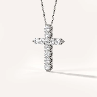 Cross Lab Diamond Silver Necklace (2.00 ct. tw.)