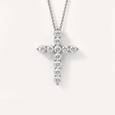 Cross Lab Diamond Silver Necklace (2.00 ct. tw.)