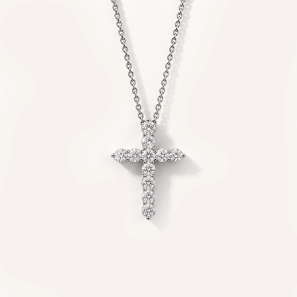 Cross Lab Diamond Silver Necklace (.50 ct. tw.)