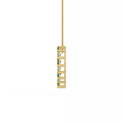 Heart Lab Emerald & Lab Diamond Vermeil Necklace (1.00 ct. tw.)
