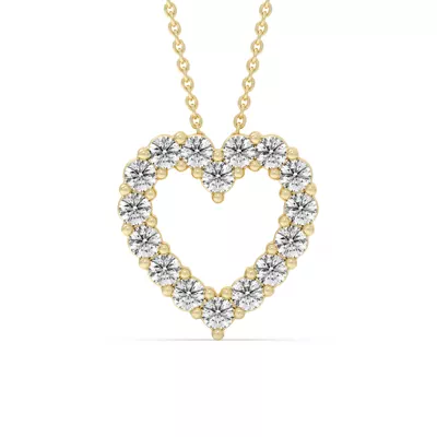 Heart Lab Diamond Vermeil Necklace (1.00 ct. tw.)
