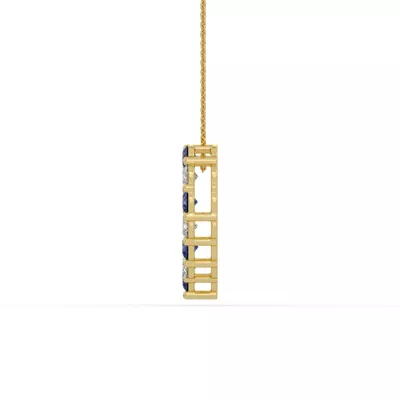 Heart Lab Sapphire & Lab Diamond Vermeil Necklace (1.50 ct. tw.)