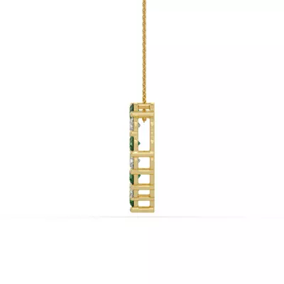Heart Lab Emerald & Lab Diamond Vermeil Necklace (1.50 ct. tw.)