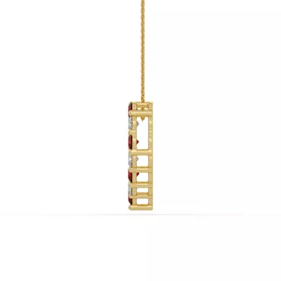 Heart Lab Ruby & Lab Diamond Vermeil Necklace (1.50 ct. tw.)