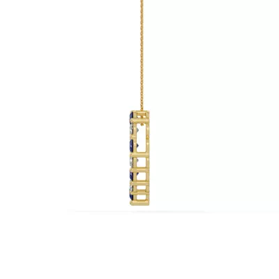 Heart Lab Sapphire & Lab Diamond Vermeil Necklace (2.00 ct. tw.)