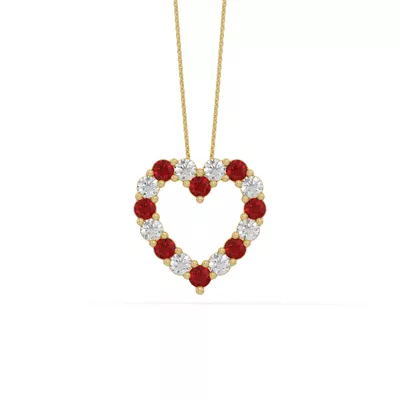 Heart Lab Ruby & Lab Diamond Vermeil Necklace (2.00 ct. tw.)