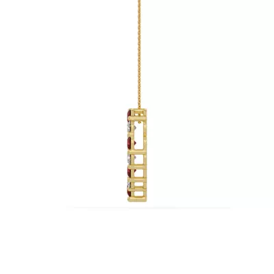 Heart Lab Ruby & Lab Diamond Vermeil Necklace (2.00 ct. tw.)