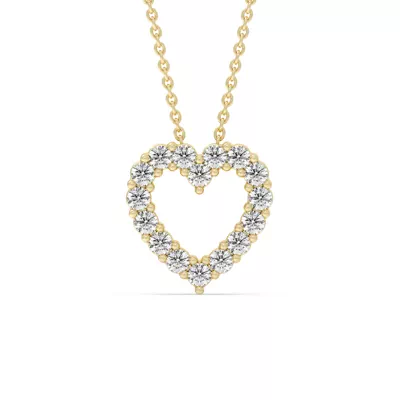 Heart Lab Diamond Vermeil Necklace (.50 ct. tw.)