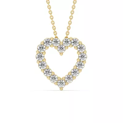 Heart Lab Diamond Vermeil Necklace (.75 ct. tw.)