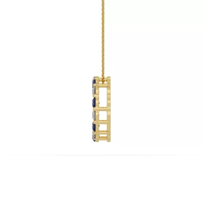 Circle Lab Sapphire & Lab Diamond Vermeil Necklace (1.00 ct. tw.)