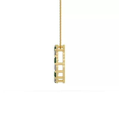 Circle Lab Emerald & Lab Diamond Vermeil Necklace (1.00 ct. tw.)
