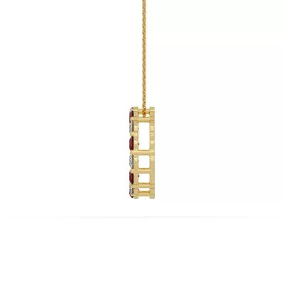 Circle Lab Ruby & Lab Diamond Vermeil Necklace (1.00 ct. tw.)