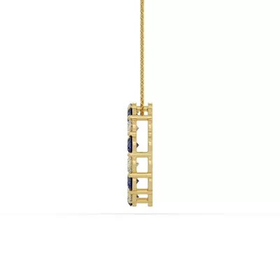 Circle Lab Sapphire & Lab Diamond Vermeil Necklace (1.50 ct. tw.)