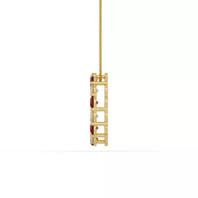 Circle Lab Ruby & Lab Diamond Vermeil Necklace (1.50 ct. tw.)