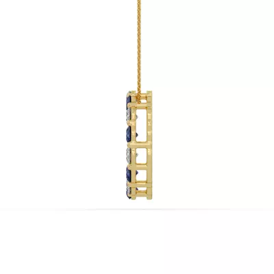 Circle Lab Sapphire & Lab Diamond Vermeil Necklace (2.00 ct. tw.)