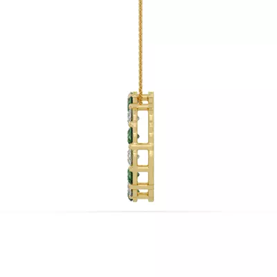 Circle Lab Emerald & Lab Diamond Vermeil Necklace (2.00 ct. tw.)