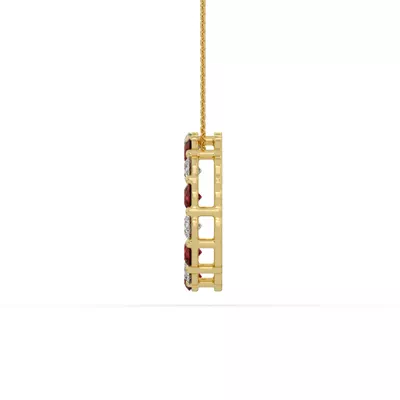 Circle Lab Ruby & Lab Diamond Vermeil Necklace (2.00 ct. tw.)