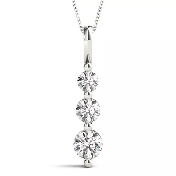 Three-Stone Lab Diamond Graduating Necklace (1 ct. tw.)