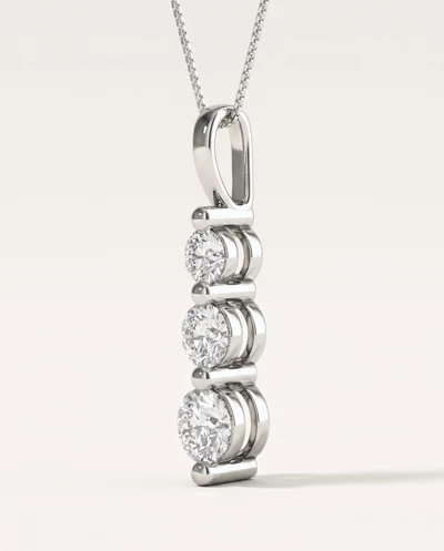 Three-Stone Lab Diamond Graduating Necklace (2 ct. tw.)