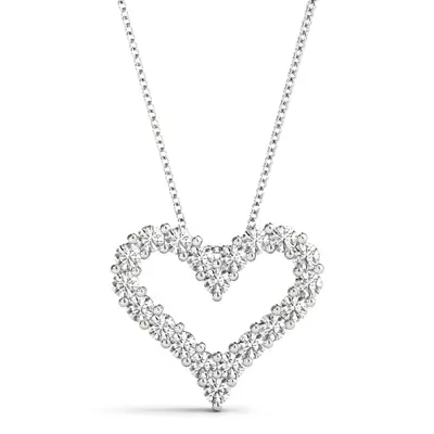 Pavé Lab Diamond Heart Necklace (1 ct. tw.)
