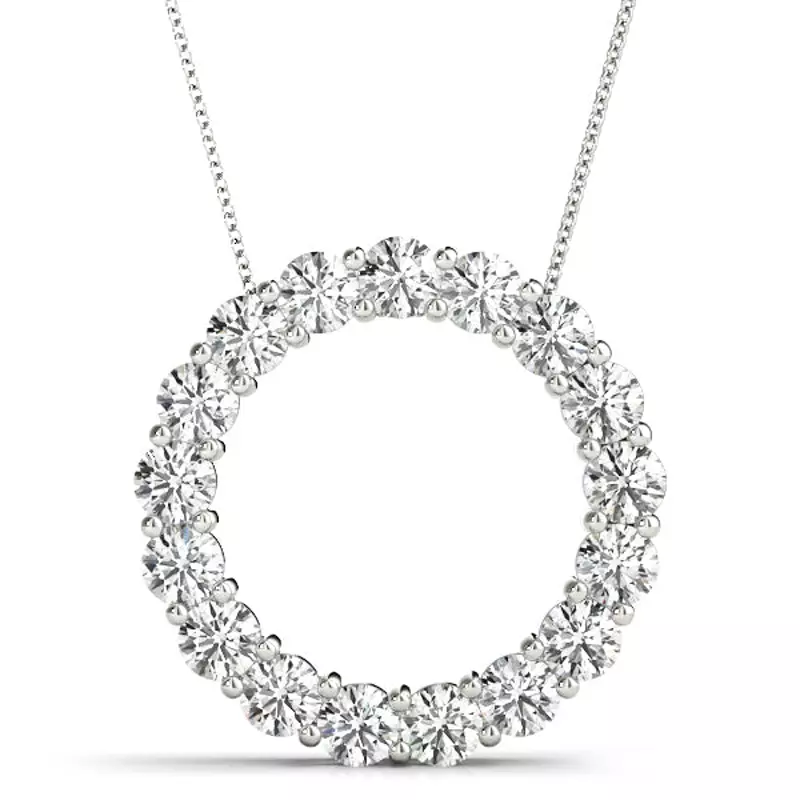 14K White Gold Eternity Lab-Grown Diamond Circle Pendant (2 ct. tw.)