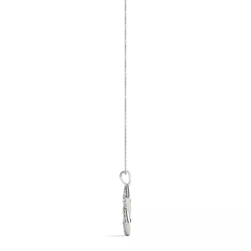 14K White Gold Star of David Lab Diamond Pendant