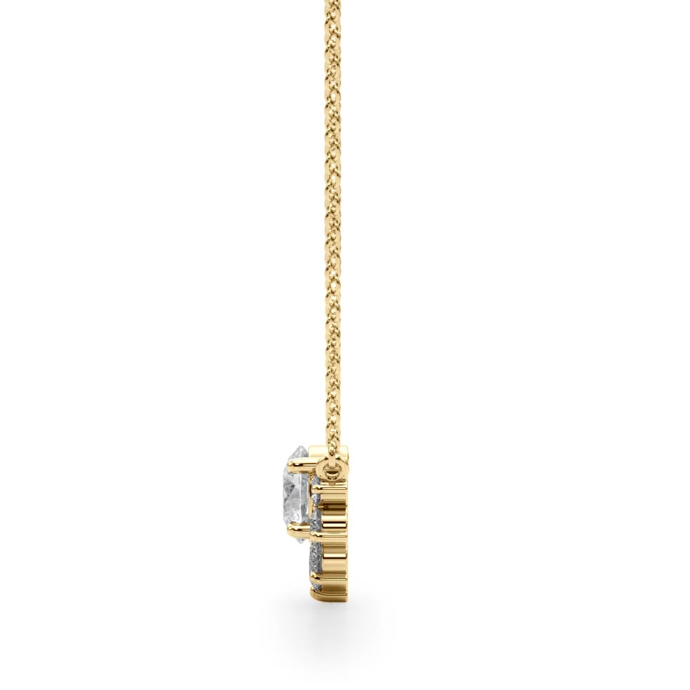 Petal Cluster Lab Diamond Necklace - 14K Yellow Gold