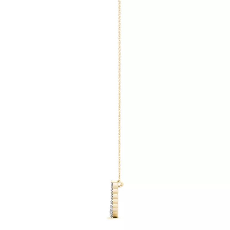 14K Yellow Gold Bubbly Lab Diamond Line Necklace