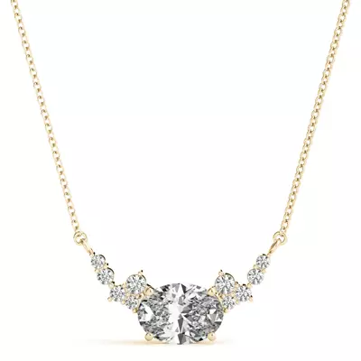 Oval Cluster Lab Diamond Necklace