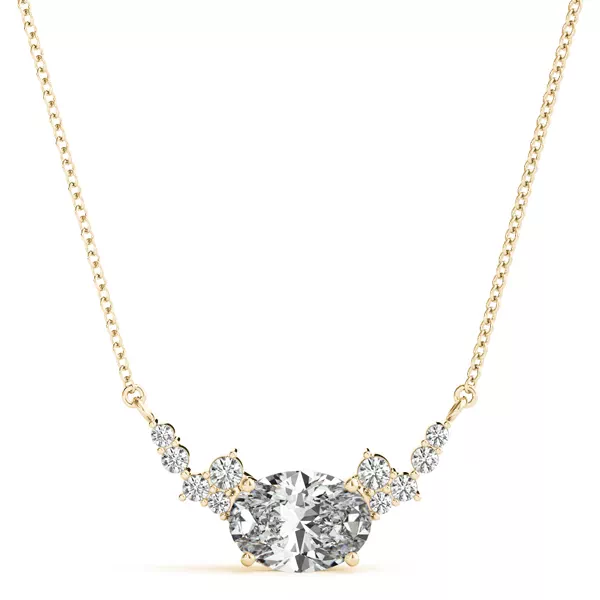 Oval Cluster Lab Diamond Necklace