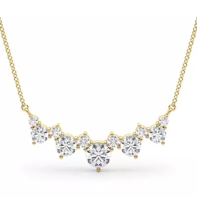Scattered Round Lab Grown Diamond Curved Necklace