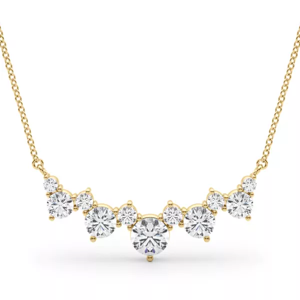 Scattered Round Lab Grown Diamond Curved Necklace