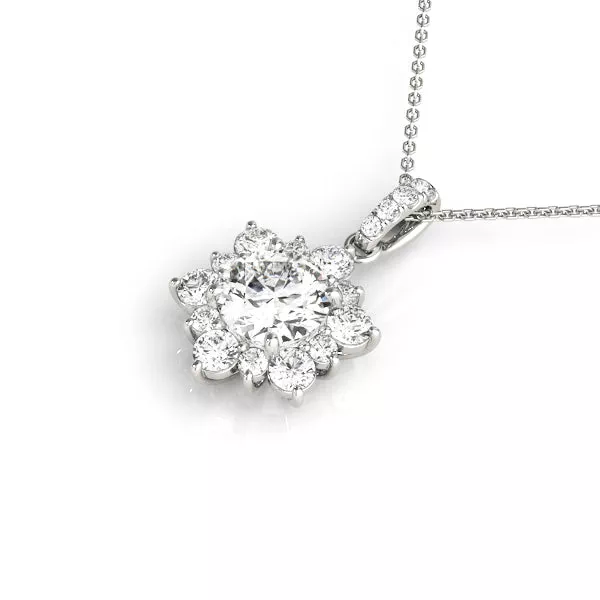 Starburst Lab Diamond Halo Necklace