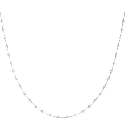 Lab Diamond Bezel Set Station Necklace