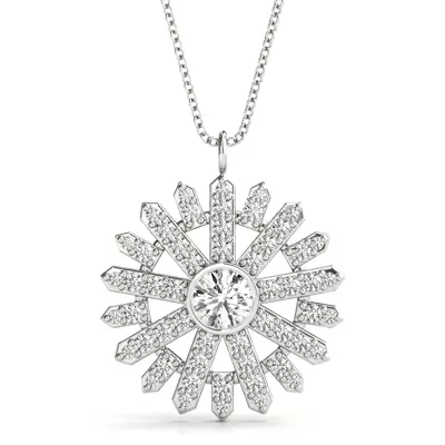 Sunburst Lab Diamond Necklace