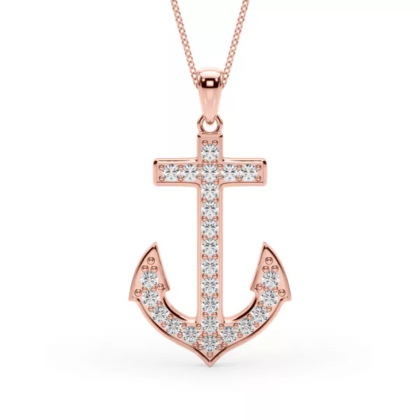 Lab Diamond Anchor Necklace
