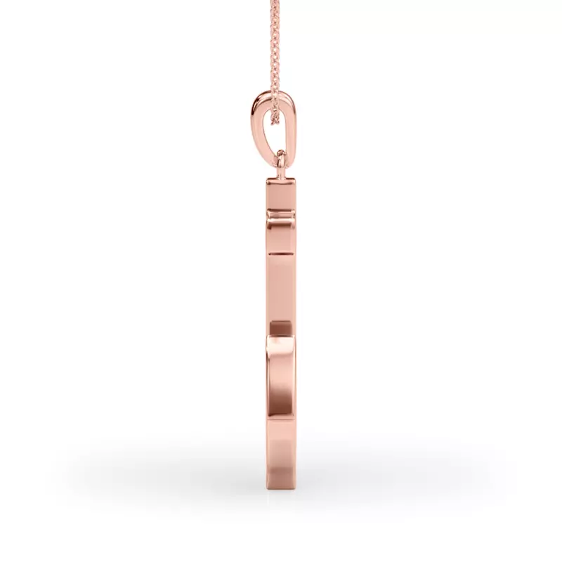 14K Rose Gold Lab Diamond Anchor Pendant