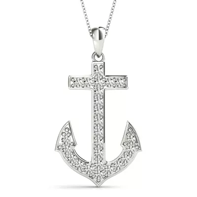 Lab Diamond Anchor Necklace