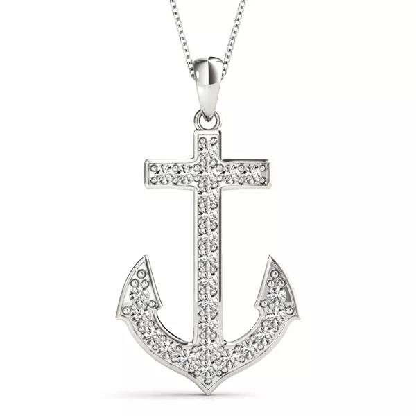 Lab Diamond Anchor Necklace