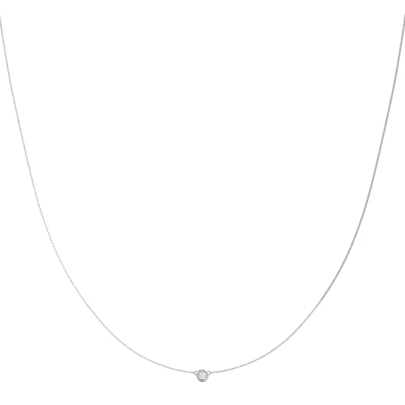 14K White Gold Opus Lab Diamond Bezel Pendant