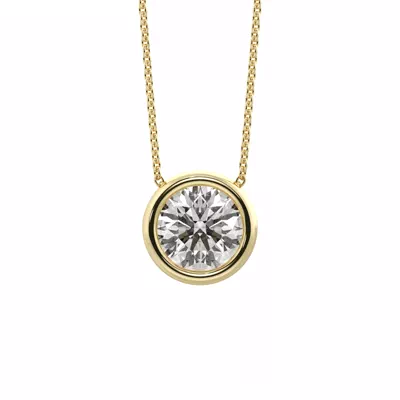 Bezel Solitaire Lab Diamond Vermeil Necklace (1.00 ct. tw.)