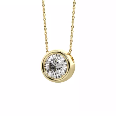 Bezel Solitaire Lab Diamond Vermeil Necklace (1.00 ct. tw.)