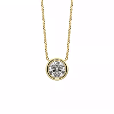Bezel Solitaire Lab Diamond Vermeil Necklace (0.25 ct. tw.)