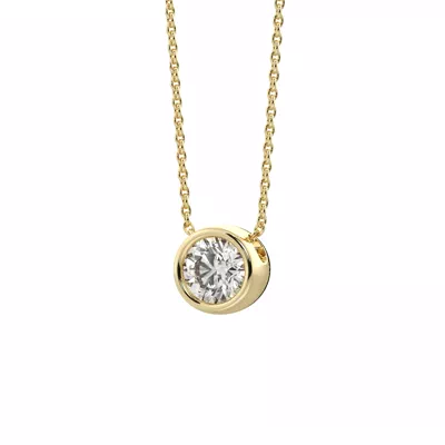 Bezel Solitaire Lab Diamond Vermeil Necklace (0.25 ct. tw.)