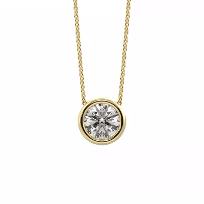 Bezel Solitaire Lab Diamond Vermeil Necklace (0.50 ct. tw.)
