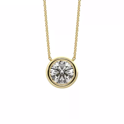 Bezel Solitaire Lab Diamond Vermeil Necklace (0.75 ct. tw.)