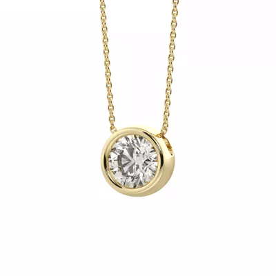 Bezel Solitaire Lab Diamond Vermeil Necklace (0.75 ct. tw.)