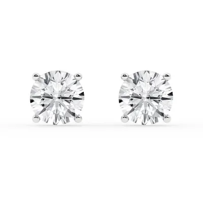 Round Lab Diamond Silver Stud Earrings (4 ct. tw.)