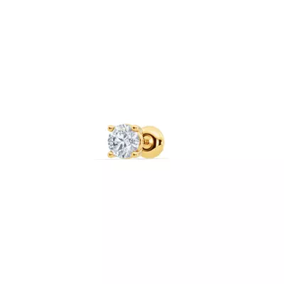 Single Lab Diamond Screw Back Stud Earring (1/4ct)